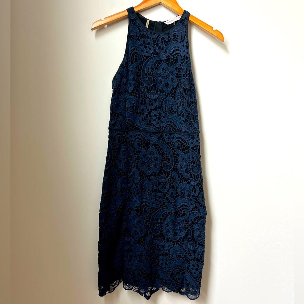 Rebecca Taylor Navy Blue Lace Dress Size 0
